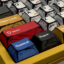 Load image into Gallery viewer, Comic Style PBT Keycaps 136 Keys Full Set Minimalist Colorful For Gaming Mechanical Keyboard
