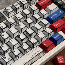 Load image into Gallery viewer, Comic Style PBT Keycaps 136 Keys Full Set Minimalist Colorful For Gaming Mechanical Keyboard
