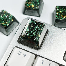 Load image into Gallery viewer, Resin Metal Gold Foil Paper Light-Transmitting Keycaps Cross Shaft Mechanical Keyboard Keycaps Gaming Keyboard Accessories
