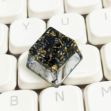 Load image into Gallery viewer, Resin Metal Gold Foil Paper Light-Transmitting Keycaps Cross Shaft Mechanical Keyboard Keycaps Gaming Keyboard Accessories
