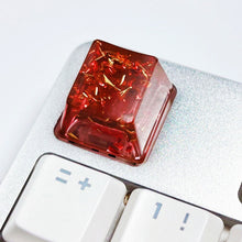 Load image into Gallery viewer, Resin Metal Gold Foil Paper Light-Transmitting Keycaps Cross Shaft Mechanical Keyboard Keycaps Gaming Keyboard Accessories
