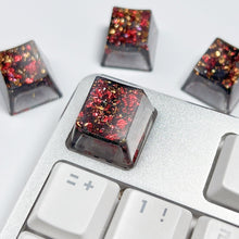 Load image into Gallery viewer, Resin Metal Gold Foil Paper Light-Transmitting Keycaps Cross Shaft Mechanical Keyboard Keycaps Gaming Keyboard Accessories
