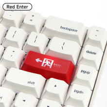 Load image into Gallery viewer, ABS Oem Height Enter Backspace Keycaps Red Black Safety Exit Sign Replacement Mechanical Keyboard Key Caps
