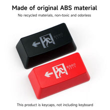 Load image into Gallery viewer, ABS Oem Height Enter Backspace Keycaps Red Black Safety Exit Sign Replacement Mechanical Keyboard Key Caps
