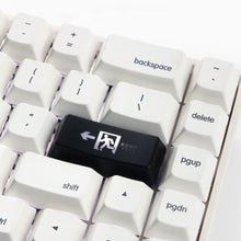 Load image into Gallery viewer, ABS Oem Height Enter Backspace Keycaps Red Black Safety Exit Sign Replacement Mechanical Keyboard Key Caps
