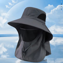 Load image into Gallery viewer, Summer UV Protection Sun Hat Large Brim Bucket Hat with Detachable Face Mask for Fishing Climbing
