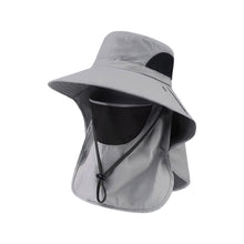 Load image into Gallery viewer, Summer UV Protection Sun Hat Large Brim Bucket Hat with Detachable Face Mask for Fishing Climbing
