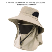 Load image into Gallery viewer, Summer UV Protection Sun Hat Large Brim Bucket Hat with Detachable Face Mask for Fishing Climbing
