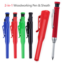Load image into Gallery viewer, 2.8mm Woodworking Carpenter Pencil Lead Set Protective Cover Sharpener Deep Hole Marking Drawing Tools For Engineer Carpenter Supplies

