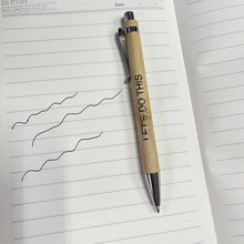 Load image into Gallery viewer, 12Pcs Bamboo Ballpoint Pen Inspirational Quotes Wooden Pen School Office Supplies Stationery
