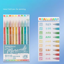 Load image into Gallery viewer, 9Pcs/Set Colorful Morandi Gel Pen 0.9mm Retro Color Ink Pen For DIY Graffiti Drawing Handbook Student School Art Supplies
