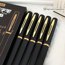 Load image into Gallery viewer, 5Pcs Black Golden Large Capacity Gel Pen 0.5mm 0.7mm 1.0mm Black Ink Signature Pen For School Office Business Stationery Supplies
