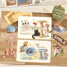 Load image into Gallery viewer, 30Pcs Kawaii Plush Home Series Stickers Cute Cat Hard Card Decorative Sticker For DIY Journal Scrapbook Diary Decoration
