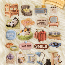 Load image into Gallery viewer, 30Pcs Kawaii Plush Home Series Stickers Cute Cat Hard Card Decorative Sticker For DIY Journal Scrapbook Diary Decoration
