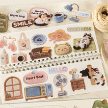 Load image into Gallery viewer, 30Pcs Kawaii Plush Home Series Stickers Cute Cat Hard Card Decorative Sticker For DIY Journal Scrapbook Diary Decoration
