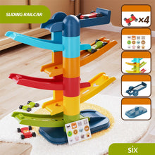 Load image into Gallery viewer, Multi Layer Cartoon Gliding Track Car Inertia Racing Toy Children Puzzle Slide Car For Kids
