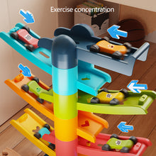 Load image into Gallery viewer, Multi Layer Cartoon Gliding Track Car Inertia Racing Toy Children Puzzle Slide Car For Kids
