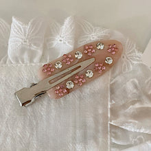 Load image into Gallery viewer, Acetate Pink Diamond Butterfly Flower Hairpin Seamless Bangs Duckbill Clip Exquisite Hair Accessories For Women
