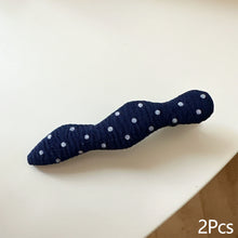Load image into Gallery viewer, 2Pcs Vintage Dark Blue Polka Dot Fabric Hair Clip Hairpins Handmade Bangs Side Hair Accessories For Women Girls
