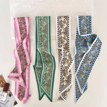 Load image into Gallery viewer, Fashion Double Sided Skinny Silk Scarf Paisley Long Neck Scarf Bag Handle Ribbon Wristband Hair Accessories For Women
