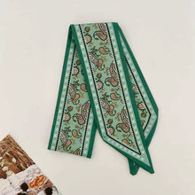 Load image into Gallery viewer, Fashion Double Sided Skinny Silk Scarf Paisley Long Neck Scarf Bag Handle Ribbon Wristband Hair Accessories For Women
