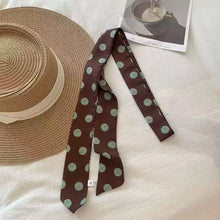 Load image into Gallery viewer, Polka Dot Striped Print Skinny Long Narrow Scarf Multi Use Neck Hair Bag Decoration Wristband Hair Accessory For Women
