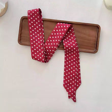 Load image into Gallery viewer, Polka Dot Striped Print Skinny Long Narrow Scarf Multi Use Neck Hair Bag Decoration Wristband Hair Accessory For Women
