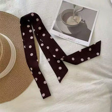 Load image into Gallery viewer, Polka Dot Striped Print Skinny Long Narrow Scarf Multi Use Neck Hair Bag Decoration Wristband Hair Accessory For Women
