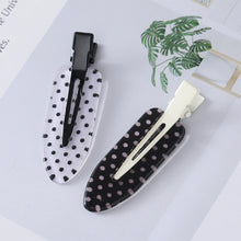 Load image into Gallery viewer, 2Pcs Black White Polka Dot Acrylic Hair Clips Seamless Non Slip Barrettes Daily Party Hair Styling Accessories For Women
