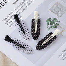 Load image into Gallery viewer, 2Pcs Black White Polka Dot Acrylic Hair Clips Seamless Non Slip Barrettes Daily Party Hair Styling Accessories For Women
