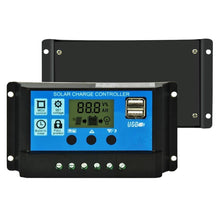 Load image into Gallery viewer, 10A/20A/30A 12V 24V Solar Charge Controller Lithium Battery LCD Display PWM Dual USB Solar Panel Charger
