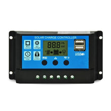 Load image into Gallery viewer, 10A/20A/30A 12V 24V Solar Charge Controller Lithium Battery LCD Display PWM Dual USB Solar Panel Charger
