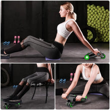Load image into Gallery viewer, Foldable 4-Wheel Ab Roller Fat Burning Stomach Toning Quiet Roller Home Fitness Equipment for Men Women
