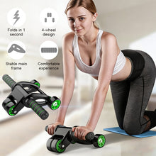 Load image into Gallery viewer, Foldable 4-Wheel Ab Roller Fat Burning Stomach Toning Quiet Roller Home Fitness Equipment for Men Women
