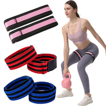 Load image into Gallery viewer, 1 Pair Elastic BFR Thigh Bands Blood Flow Restriction Pressure Wrap for Yoga Pilates Muscle Training Fitness
