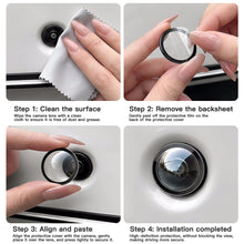 Load image into Gallery viewer, 2Pcs Car Front Rear Camera Protective Cover Dustproof Waterproof Anti-Gravel HD Transparent 360° Lens Protector
