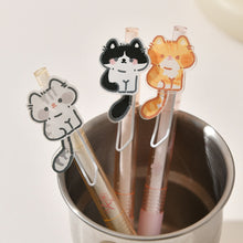 Load image into Gallery viewer, 2Pcs Cute Wagging Tail Cat Cartoon Gel Pen Kawaii Automatic Black Neutral Pen School Stationery Supplies Gift
