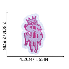 Load image into Gallery viewer, Pink Cartoon Letter Embroidery Iron On Patches Thermoadhesive Diy Sew Stickers For Clothing Accessories Jacket Decoration
