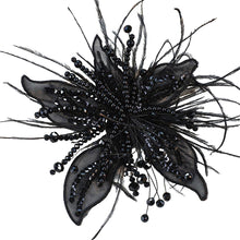 Load image into Gallery viewer, Ethereal Feather Pearl 3D Organza Flower Patch Twisted Wire Lace Studded Handmade Patch For Clothes Accessories Diy Decoration
