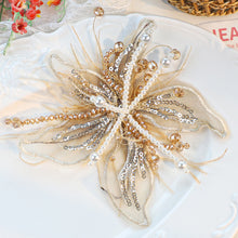 Load image into Gallery viewer, Ethereal Feather Pearl 3D Organza Flower Patch Twisted Wire Lace Studded Handmade Patch For Clothes Accessories Diy Decoration
