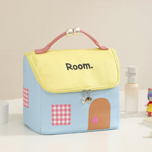 Load image into Gallery viewer, Cute Cartoon House Shape Cosmetic Bag Large Capacity Portable Travel Wash Bag Makeup Storage Organizer Handbag
