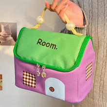 Load image into Gallery viewer, Cute Cartoon House Shape Cosmetic Bag Large Capacity Portable Travel Wash Bag Makeup Storage Organizer Handbag
