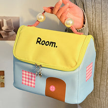 Load image into Gallery viewer, Cute Cartoon House Shape Cosmetic Bag Large Capacity Portable Travel Wash Bag Makeup Storage Organizer Handbag
