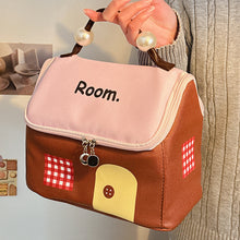 Load image into Gallery viewer, Cute Cartoon House Shape Cosmetic Bag Large Capacity Portable Travel Wash Bag Makeup Storage Organizer Handbag
