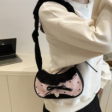 Load image into Gallery viewer, Fashion Grid Lace Ribbon Underarm Bag Adjustable Shoulder Strap Single Shoulder Crossbody Mini Handbag For Commute
