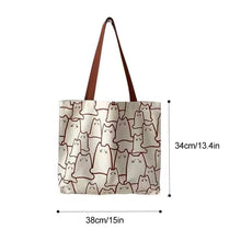 Load image into Gallery viewer, Cute Cat Cartoon Canvas Tote Bag Fashion Graphic Small Shoulder Shopping Studying Handbag For Girls Women
