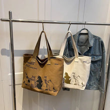 Load image into Gallery viewer, Cute Cat Women Canvas Tote Bag Large Capacity Durable Classic Shoulder Bag Handbag For Work Office Daily Shopping
