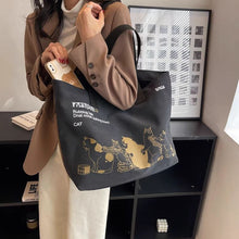 Load image into Gallery viewer, Cute Cat Women Canvas Tote Bag Large Capacity Durable Classic Shoulder Bag Handbag For Work Office Daily Shopping
