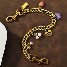 Load image into Gallery viewer, Shining Cherry Keychain Metal Flowers Dinosaur Bag Charm Fashion Car Key Ring Versatile Bag Pendant Exquisite Decoration Gifts For Women Men
