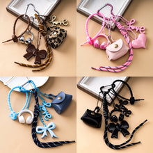 Load image into Gallery viewer, Braided Rope Keychain Mini Bow Bag Charm Handmade Pendant Car Key Ring Mobile Phone Decoration For Women
